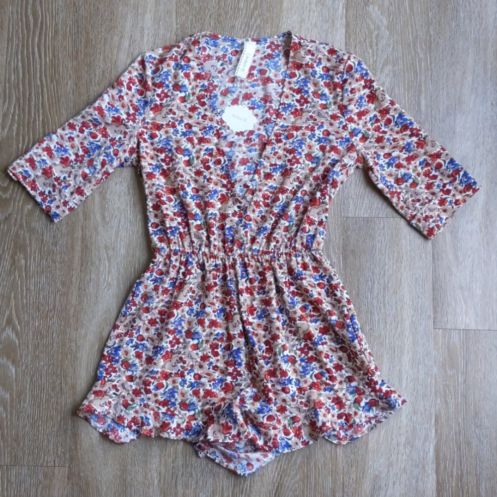 Floral Lace Up Romper